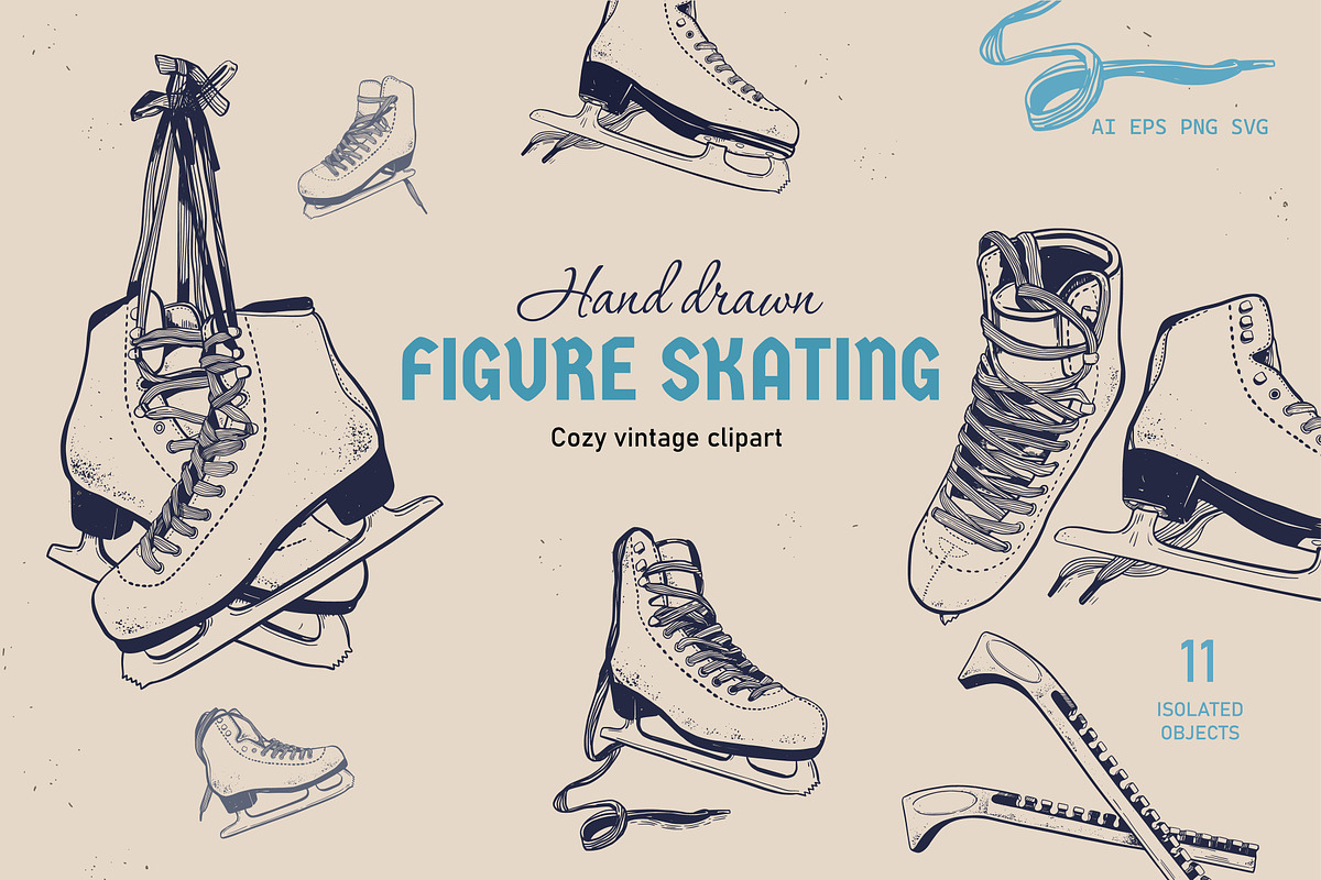 Hand drawn Figure Skating clipart, a Sport Illustration by Wild Muse (Photo 1 of 6)