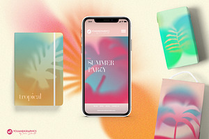 Tropical Grainy Gradient Backgrounds