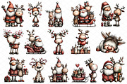 Whimsical Christmas Santa Reindeer, an Illustration by cherrydesign (Thumbnail 3 of 4)