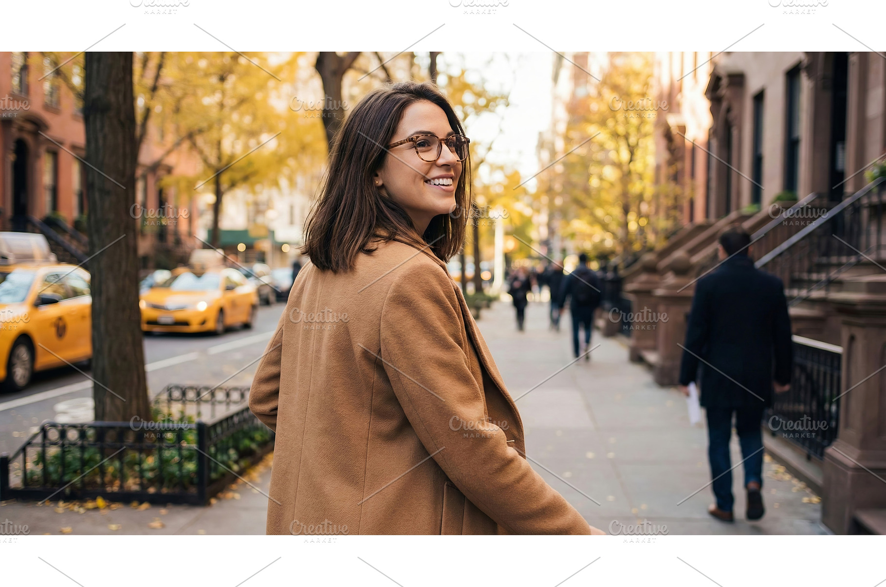 Smiling Woman in City, a Person Photo by CREATIVEDEF