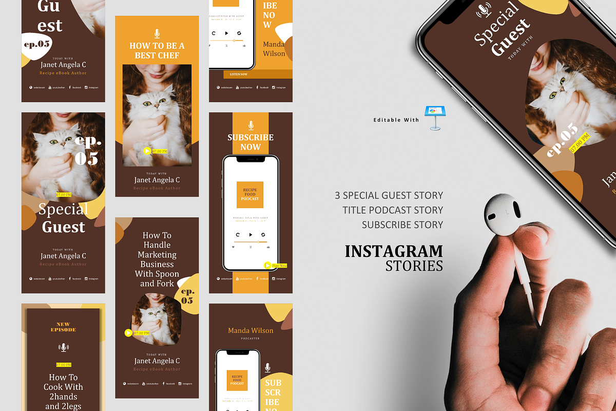 SALE | 12 BUNDLE PODCAST KEYNOTE, a Social Media Template by rivatxfz (Photo 2 of 13)