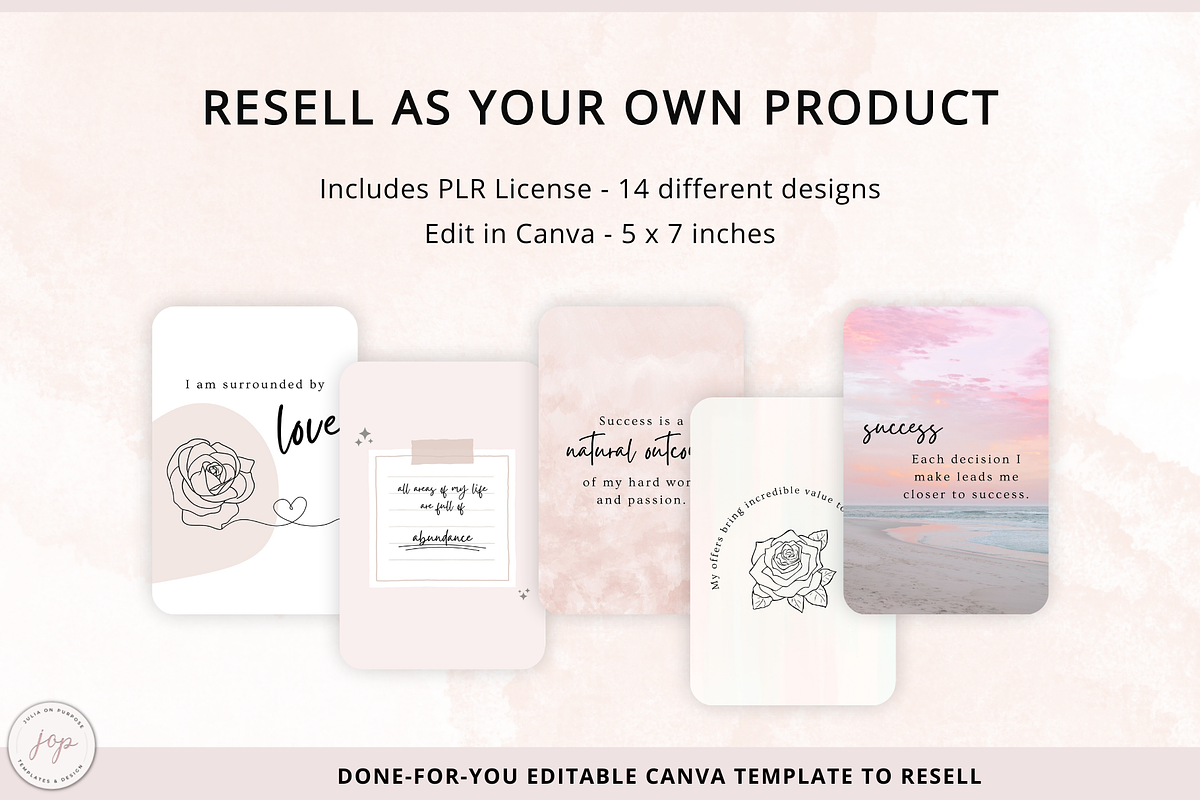 PLR Affirmation Cards Business Owner, a Card Template by Julia On Purpose (Photo 3 of 7)