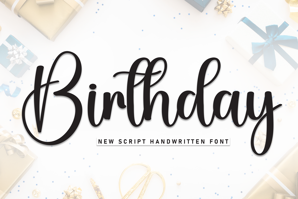 Birthday | Script Font, a Handwritten Font by Scratchones (Photo 1 of 8)
