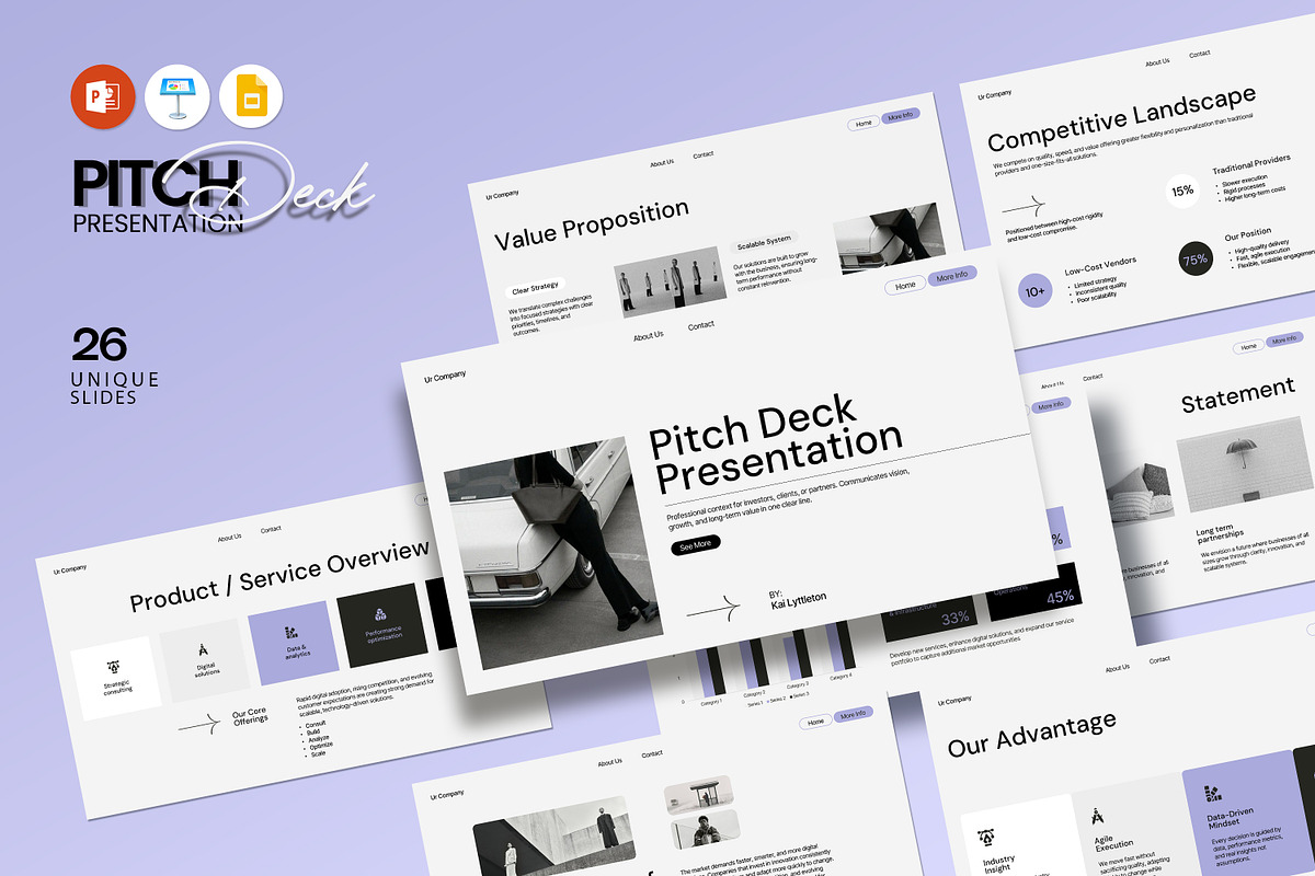 Pitch Deck Presentation Template, a Presentation Template by evgenystudio (Photo 1 of 9)