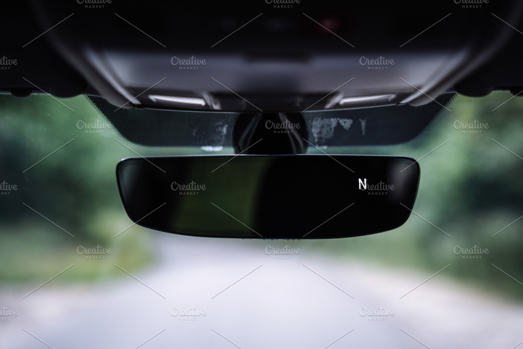 Car Interior Rear View Mirror with Compass Display, a Transportation Photo by Red Hot Chili Pepper Shop