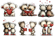 Cute Valentine Bears in Love PNG, an Illustration by Craft Nest (Thumbnail 3 of 7)