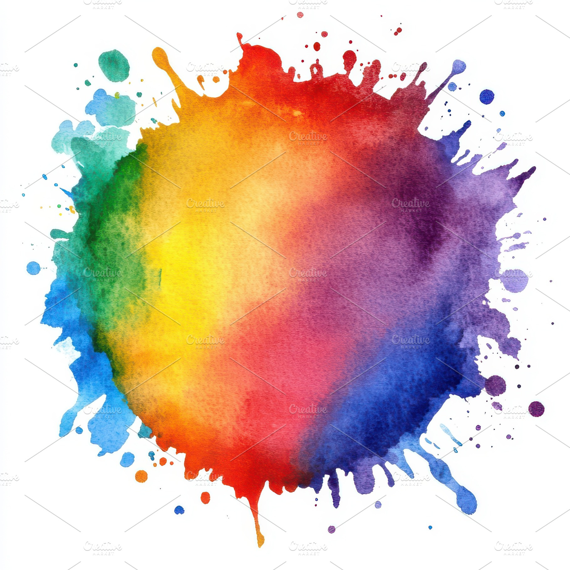 Rainbow watercolor splash vibrant co, an Abstract Photo by Pixeness Studio