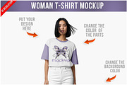 Woman In An Oversize T-shirt Moc PSD, a Shirt Mockup by Bruno's Shop (Thumbnail 1 of 4)