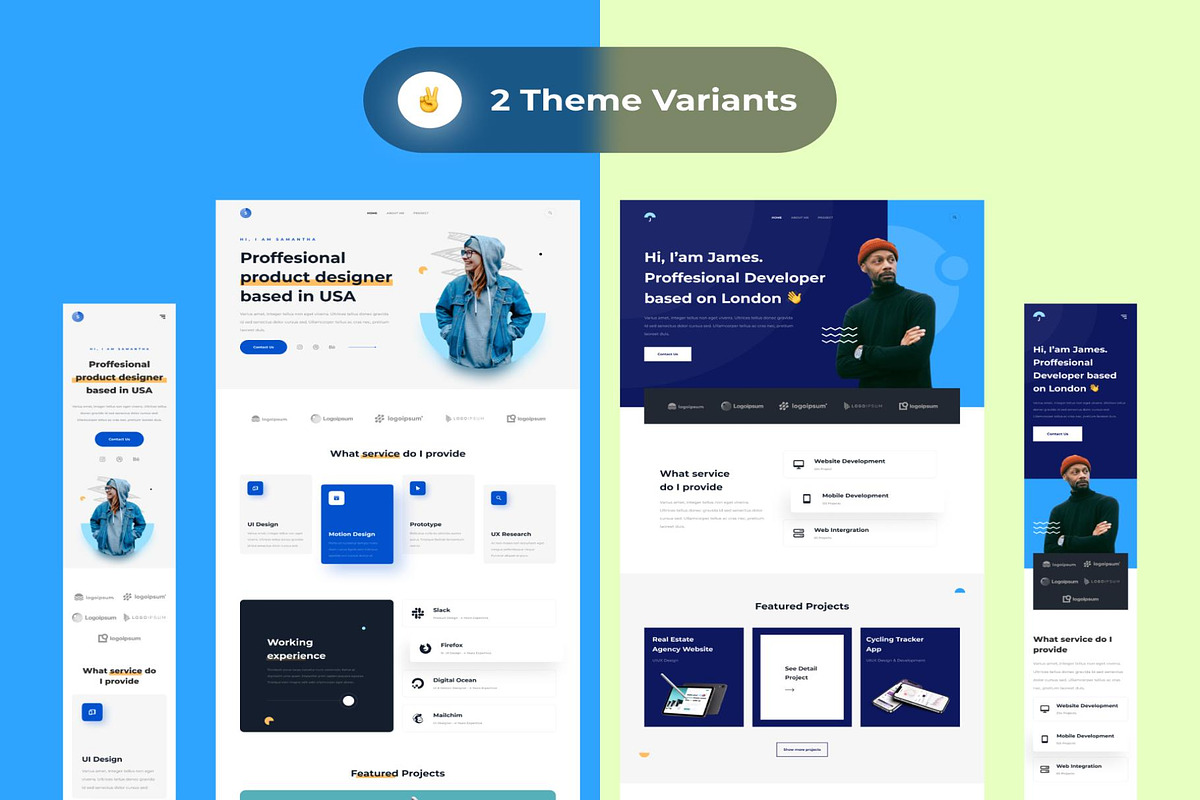 Portyo Personal Portfolio Templates, an UI Kit Template by Lumina_ui_ux202 (Photo 2 of 7)