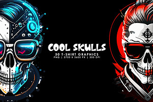 Cool Skulls, a Decorative Illustration by Digital Art Creations