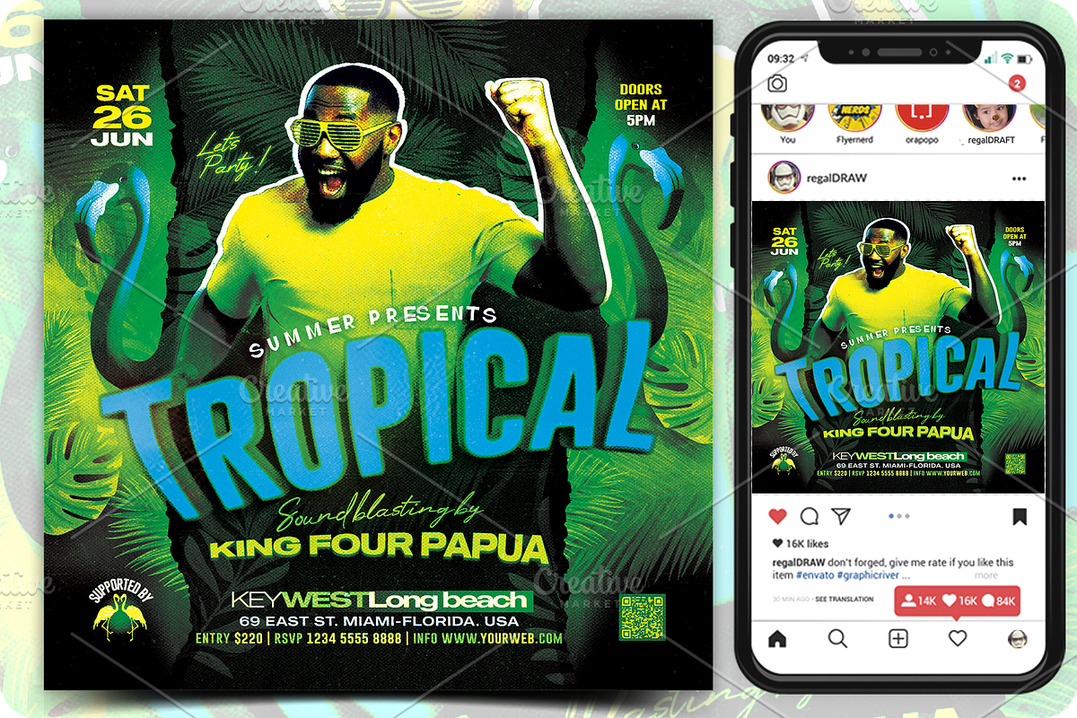 Tropical Flyer, a Flyer Template by regalDRAW (Photo 1 of 3)