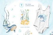 Undersea World Watercolor Clipart, an Animal Illustration by Fedulova Art (Thumbnail 2 of 9)
