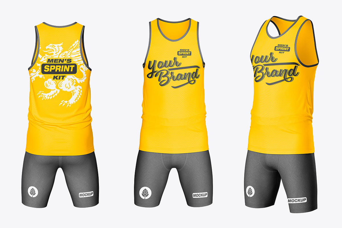 Mens Sprint Kit Mockup, a Product Mockup by OneVectorStock (Photo 1 of 3)
