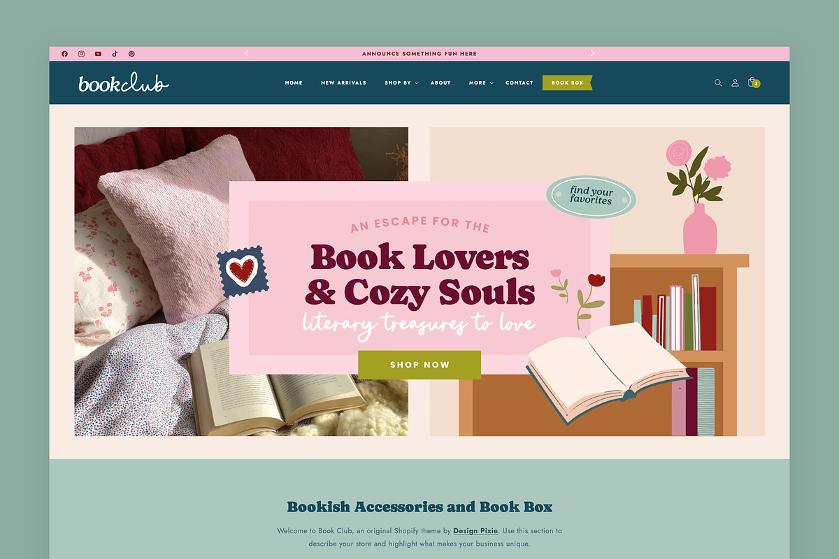 Book Shopify Theme Template, a Shopify Template by Design Pixie (Photo 2 of 12)