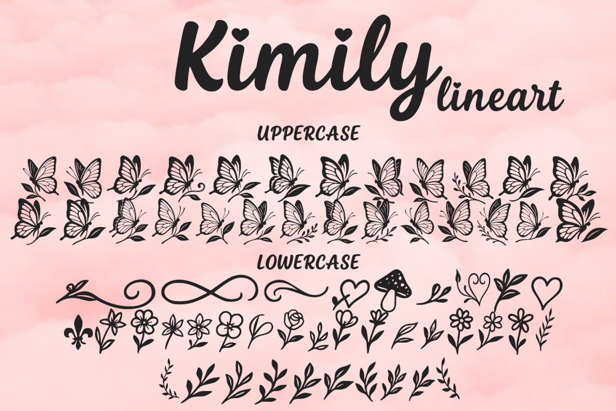 Kimily with Extra line art, a Handwritten Font by cocodesign (Photo 4 of 8)