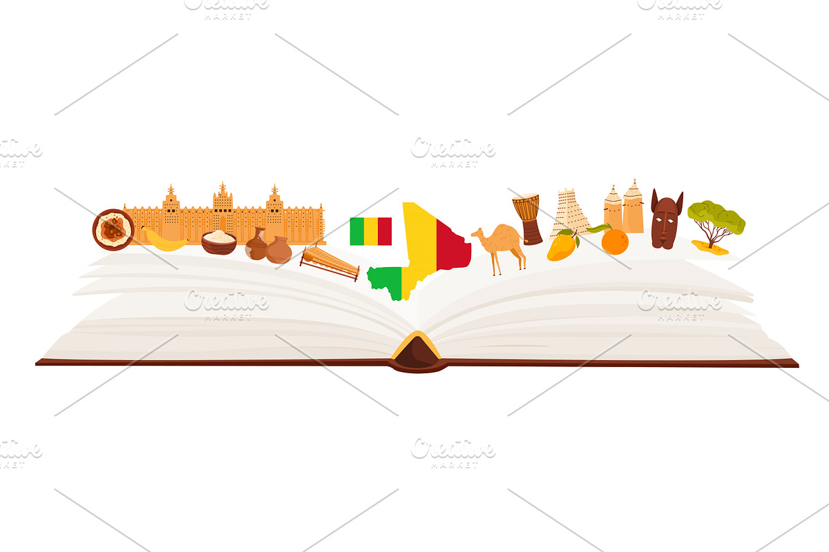 Malian Culture and Heritage in an, an Illustration by Flashvector