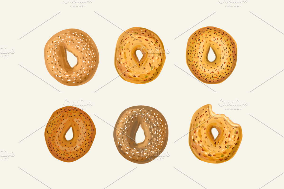 Bagel VECTOR illustrations, an Object Graphic by Natalka Dmitrova art (Photo 11 of 16)
