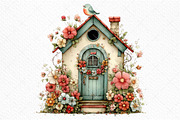 Whimsical Spring Birdhouse Clipart, an Illustration by Craft Nest (Thumbnail 11 of 11)