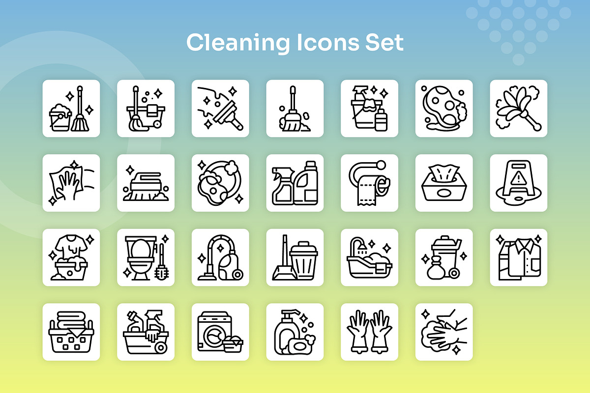 Cleaning Icons Set - Line, an Outline Icon by Kmg Design (Photo 2 of 2)
