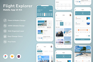 Flight Explorer Mobile App UI Kit