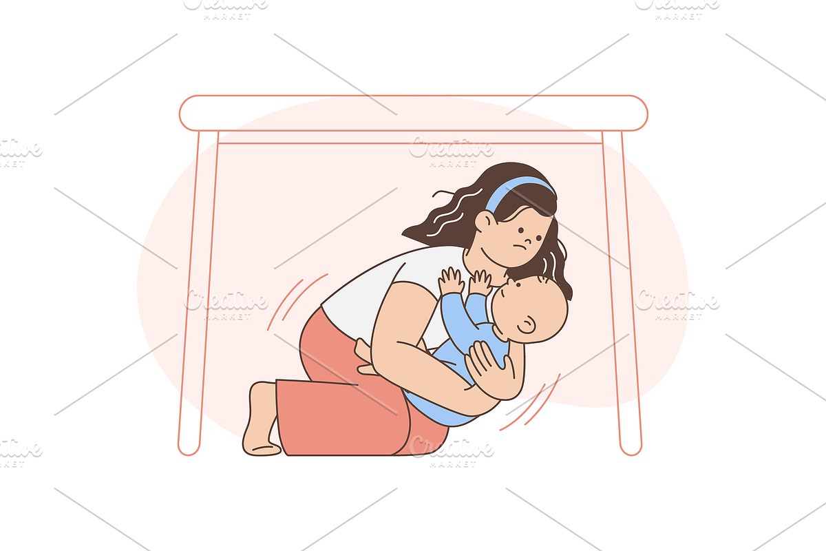 Earthquake Safety Illustration, an Object Graphic by Jump Studio (Photo 12 of 12)