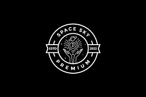 space sky hands up night logo design, a Branding & Logo Template by devastd