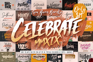 CELEBRATE 2019 BUNDLE - 51 Fonts