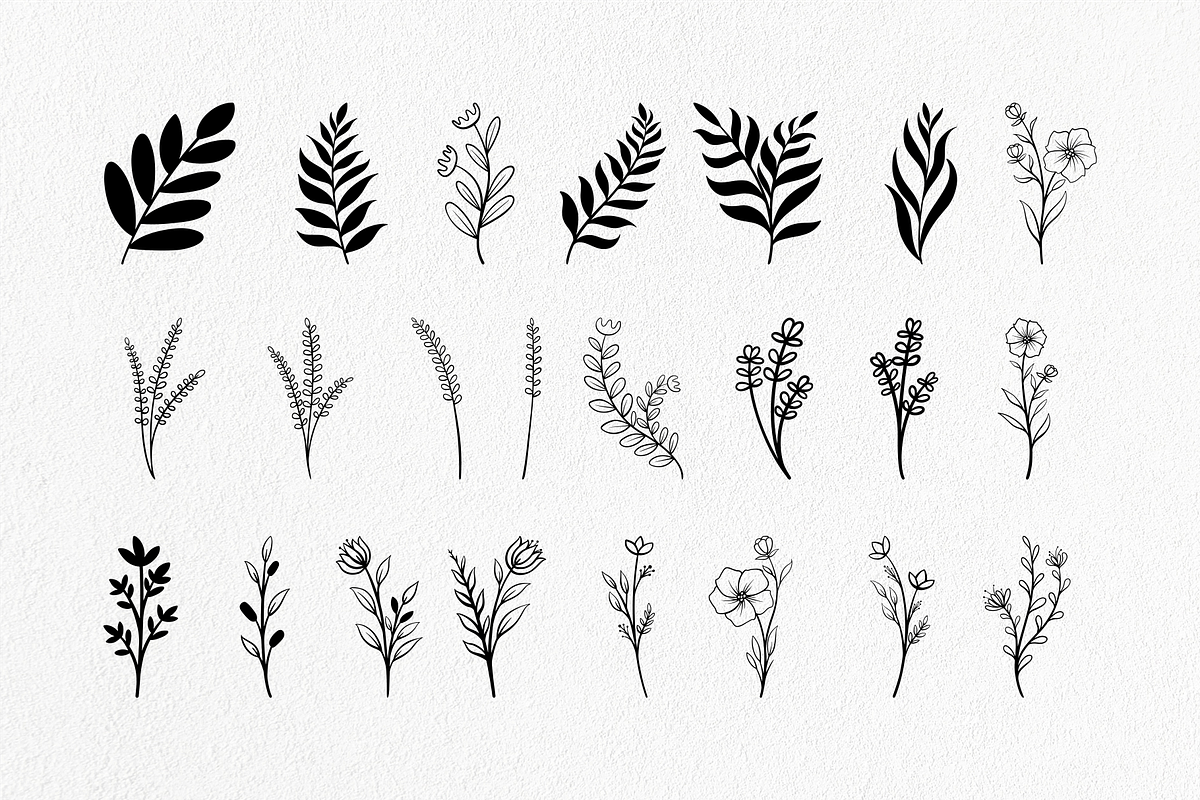 Plant and flower hand-drawn set, an Object Illustration by Tekuni (Photo 3 of 6)