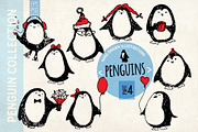 Penguins. Engraving style Love story, an Animal Illustration by Alena Kaz (Thumbnail 1 of 4)
