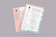 Feminine resume and cover letter, a Resume Template by UTM Studio (Thumbnail 3 of 5)