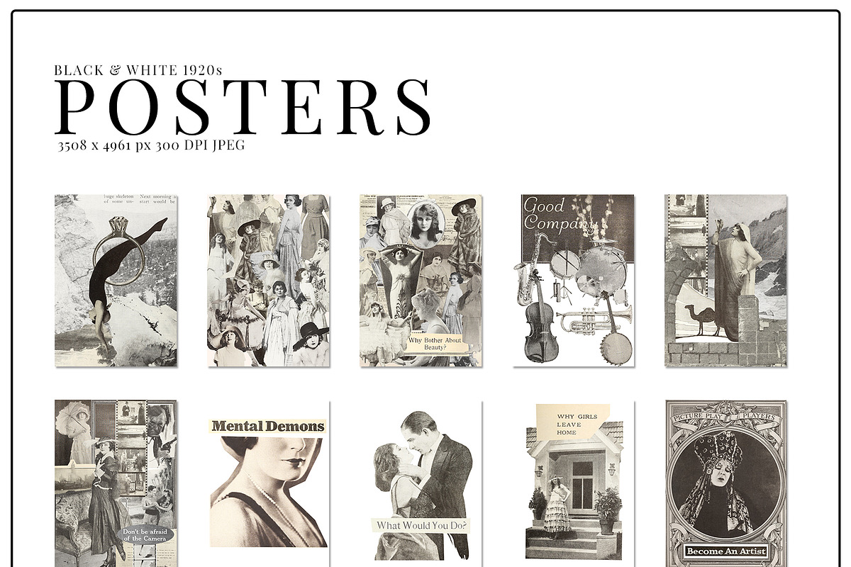 1920s Vintage Collage Pack, an Object Graphic by Kaleriia (Photo 5 of 11)