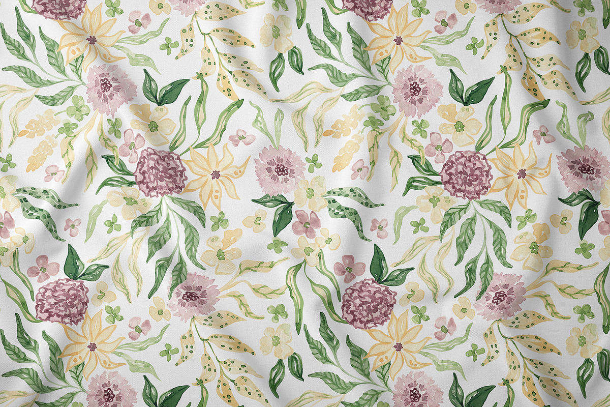 Spring Botanical Floral Pattern, a Pattern Graphic by SirenaArt (Photo 4 of 17)