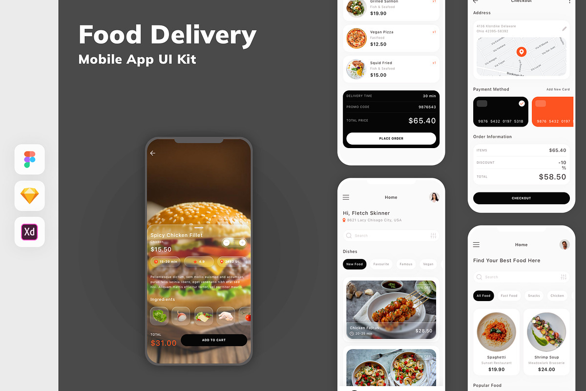 Food Delivery Mobile App UI Kit, an UI Kit Template by uicube