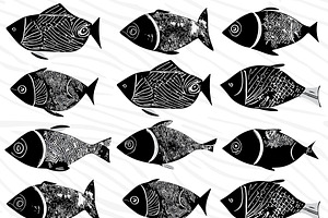 Monochromatic retro school of fish