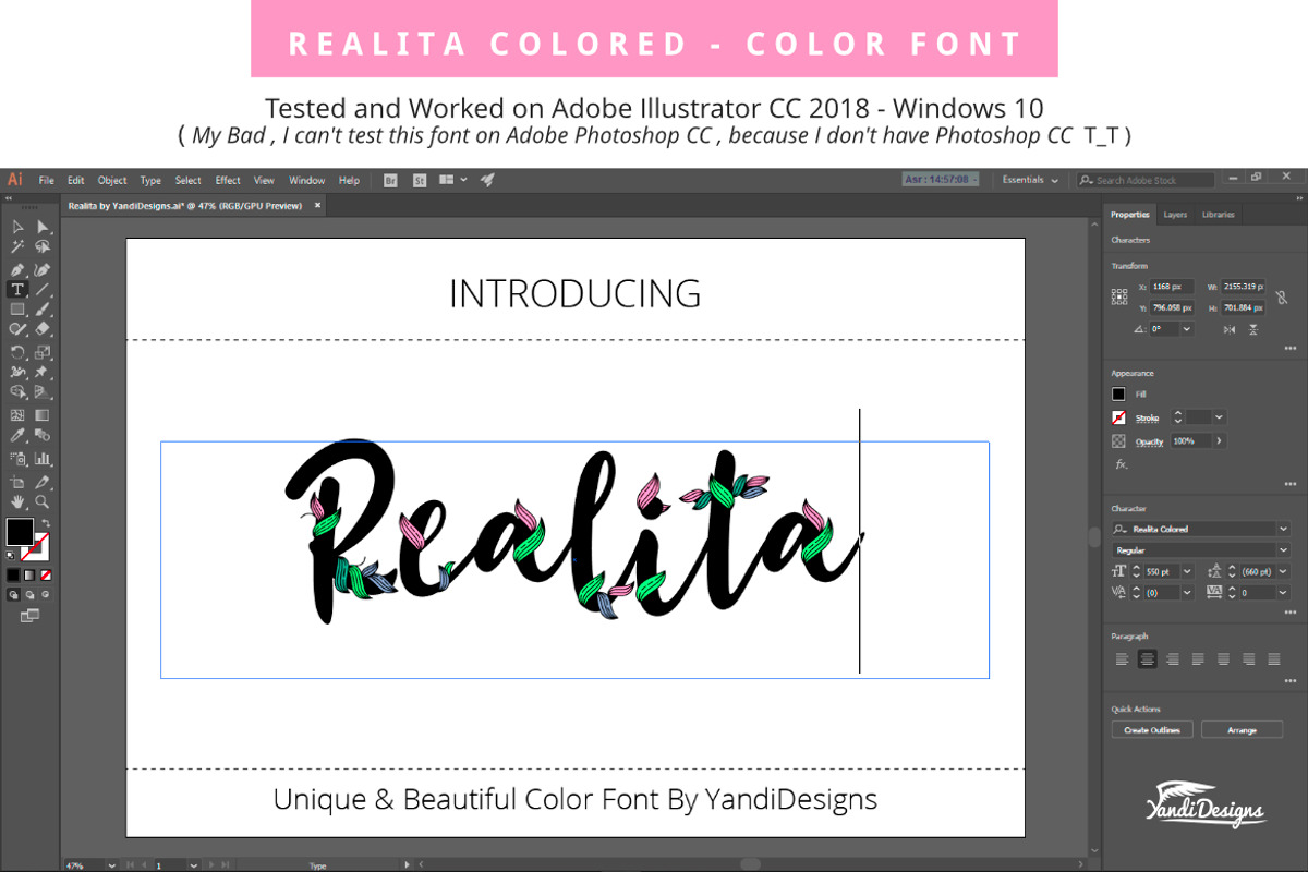 Realita Color Font preview 5