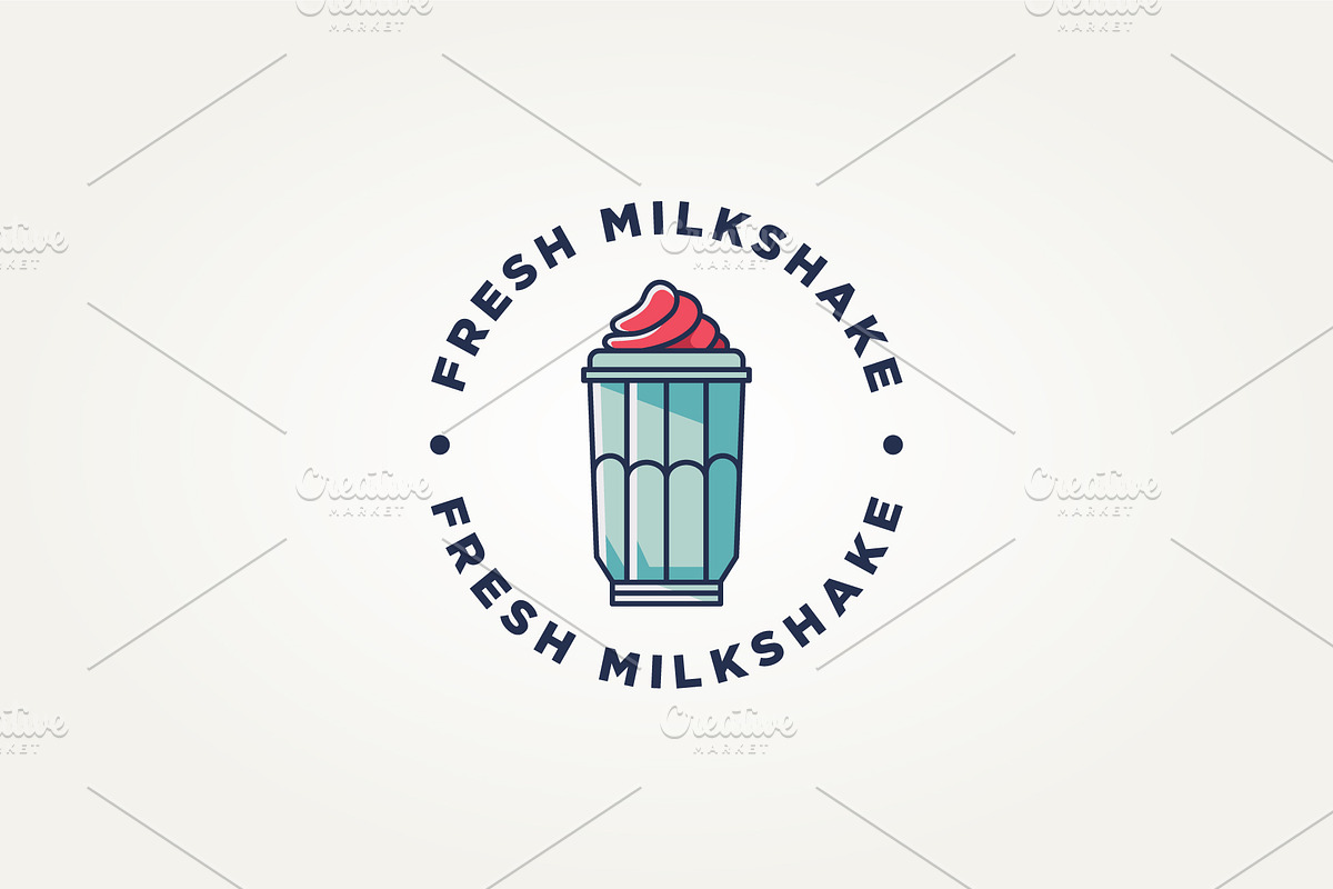 minimalist milkshake icon logo, a Branding & Logo Template by Blazybone