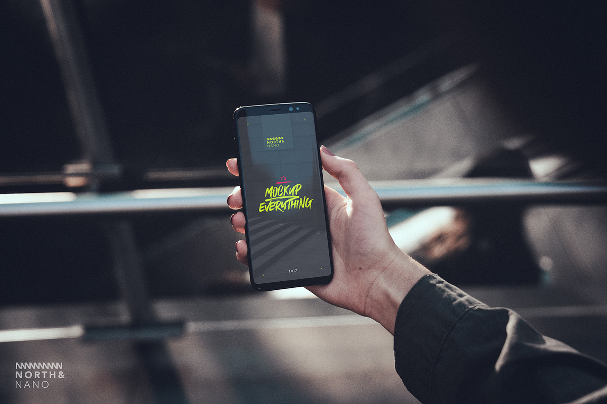 10 Samsung Galaxy S8 PSD Mockups, a Device Mockup by North&Nano (Photo 5 of 12)