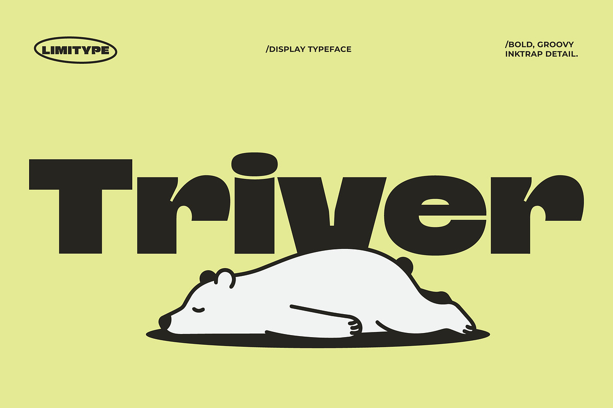 Triver - Bold Inktrap Font, a Sans Serif Font by limitype (Photo 1 of 12)