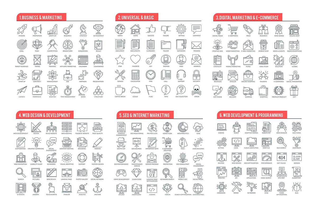 Outline Icons Pack, an Outline Icon by Kalash (Photo 2 of 5)