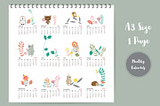Calendar 2018 with cute animal 4#, a Card Template by Piixypeach (Thumbnail 3 of 4)