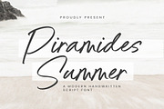 Piramides Summer Font, a Script Font by Timurtype (Thumbnail 1 of 7)