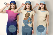 Women's Tshirt With Cap Mockup, a Shirt Mockup by Designertale (Thumbnail 4 of 12)