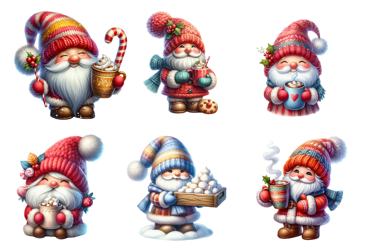 Winter Hot Cocoa Gnomes Clipart, an Illustration by Designworld (Photo 2 of 5)