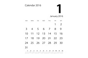 Calendar 2016 black & white, a Stationery Template by Rommeo79 (Thumbnail 1 of 2)