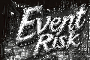 Dynamic Urban Street Scene With Bold 'Event Risk' Lettering