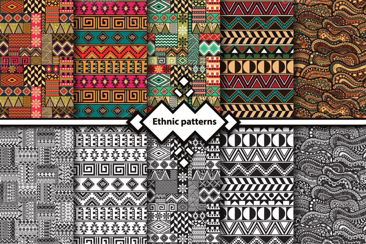 10 Ethnic Seamless Patterns, a Pattern Graphic by Dasha_D (Photo 2 of 6)