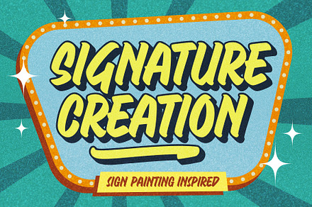 Signature Creation, a Handwritten Font by Arterfak Project