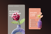3D Vase & Flowers Illustration, an Object Graphic by Illustrava (Thumbnail 3 of 7)