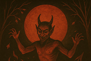 Vintage Retro Halloween: Devil, a Decorative Illustration by Virgo Studio