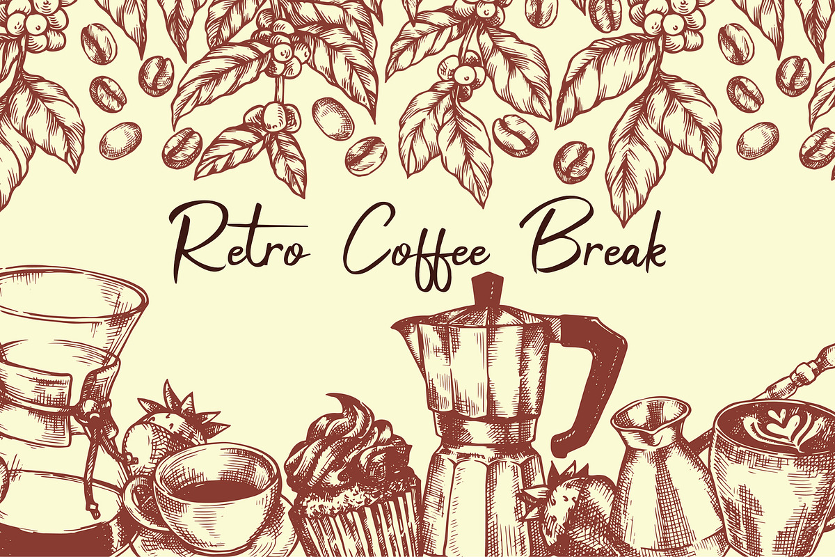 Coffee. Retro collection, a Food Illustration by made by Tanya (Photo 1 of 6)